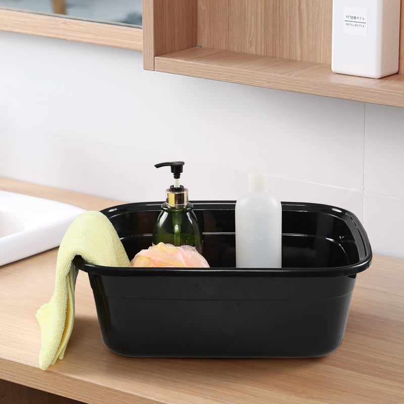 Eagrye 4-Pack 14 Quart Plastic Dish Pan Wash Basin - Image 5